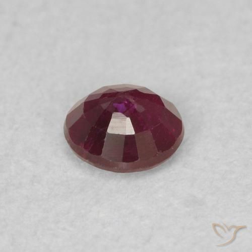 Rubí Rojo oscuro natural de 0.26 ct, Redondo, SI