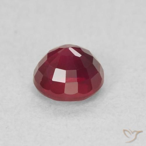 Rubí Rojo oscuro natural de 0.33 ct, Redondo, SI