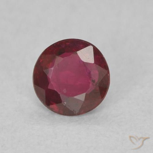Rubí Rojo medio natural de 0.22 ct, Redondo, SI