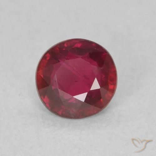 Rubí Rojo medio natural de 0.28 ct, Redondo, SI