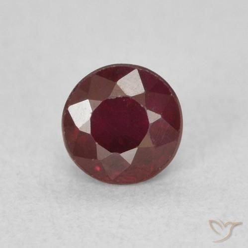 0.36ct Natural Rojo oscuro Rubí, Redondo, SI
