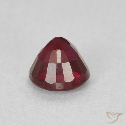 Rubí Rojo oscuro natural de 0.36 ct, Redondo, SI