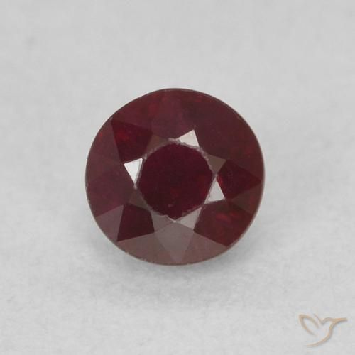 0.36ct Natural Rojo oscuro Rubí, Redondo, SI