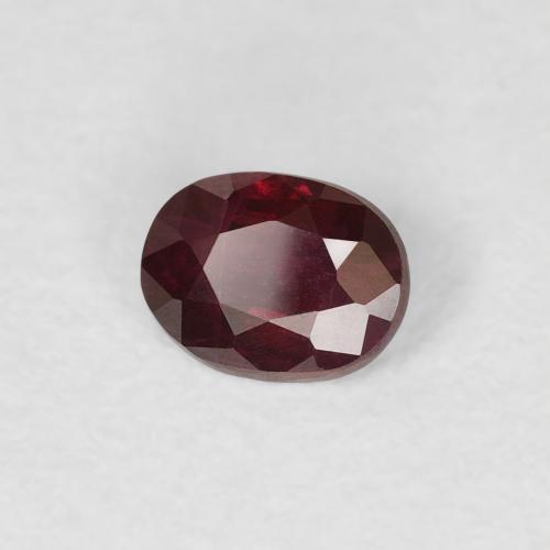 Rubí Rojo oscuro natural de 0.39 ct, Ovalada, VS