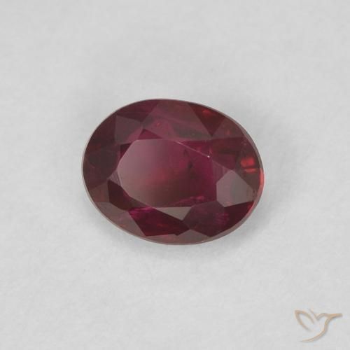 Rubí Rojo oscuro natural de 0.39 ct, Ovalada, VS