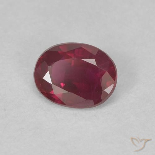 Rubí Rojo oscuro natural de 0.41 ct, Ovalada, VS