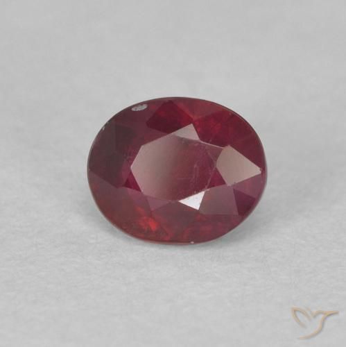 Rubí Rojo vino natural de 0.53 ct, Ovalada, VS