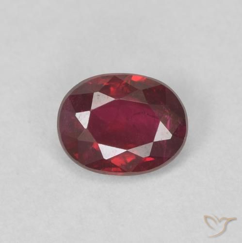 0.43ct Natural Rojo oscuro Rubí, Ovalada, VS
