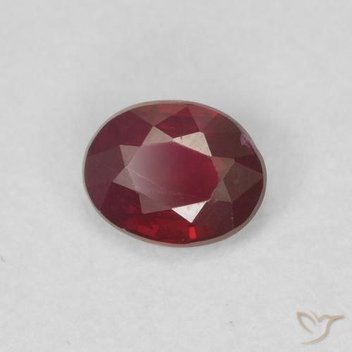 Rubí Rojo medio natural de 0.43 ct, Ovalada, VS