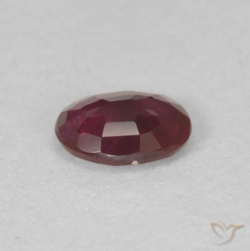 Rubí Rojo oscuro natural de 0.42 ct, Ovalada, VS