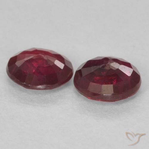 Gemas de Rubí Rojo vino natural de 0.48 ct, Redondo, VS-SI