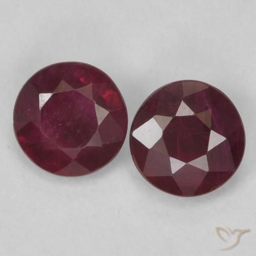 0.51ctw Natural Rojo vino Rubí, Redondo, VS-SI