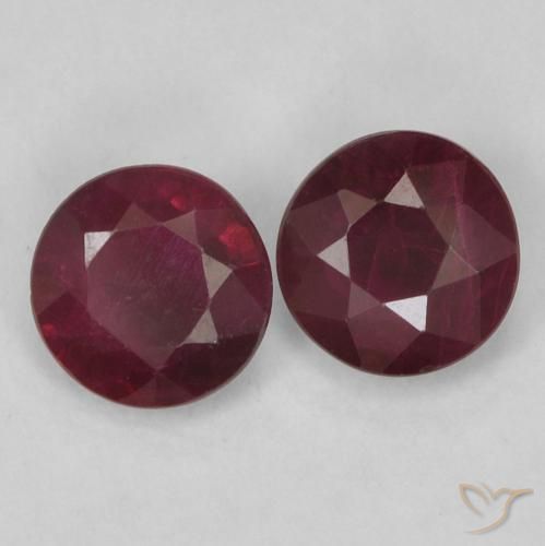 Gemas de Rubí Rojo vino natural de 0.51 ct, Redondo, VS-SI