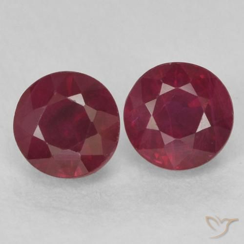 0.72ctw Natural Rojo oscuro Rubí, Redondo, VS-SI
