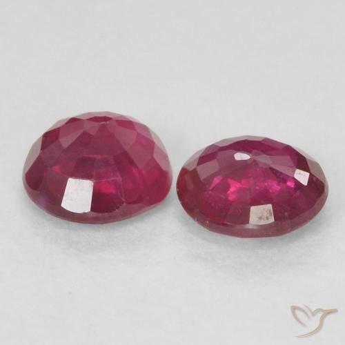 Gemas de Rubí Rojo oscuro natural de 0.48 ct, Redondo, VS-SI