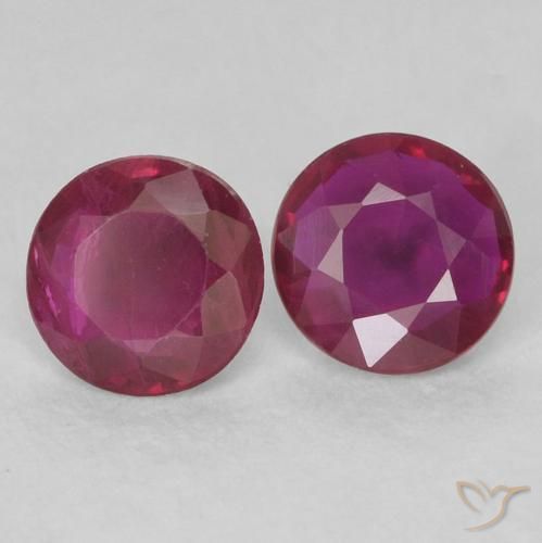 Gemas de Rubí Rojo oscuro natural de 0.44 ct, Redondo, VS-SI