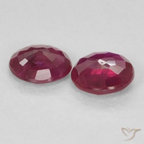 Gemas de Rubí Rojo oscuro natural de 0.44 ct, Redondo, VS-SI