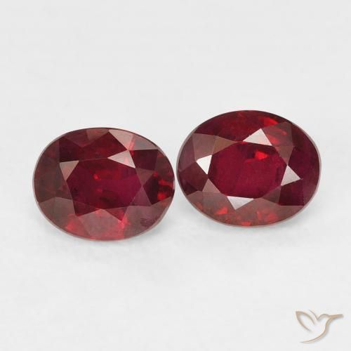 Gemas de Rubí Rojo claro natural de 1.10 ct, Ovalada, VS-SI