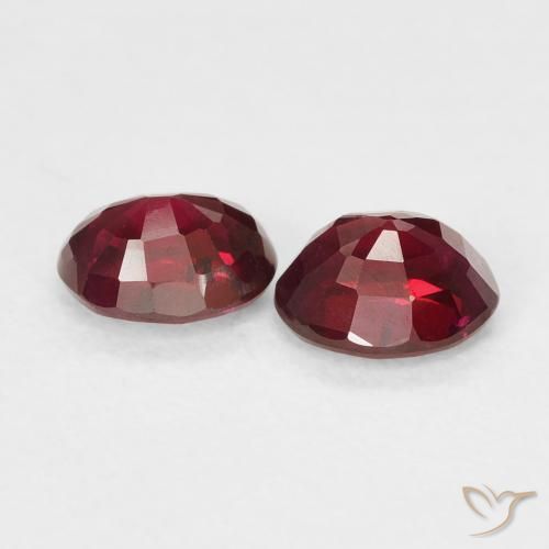 Gemas de Rubí Rojo claro natural de 1.10 ct, Ovalada, VS-SI