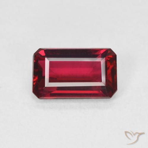 1.57ct Natural Rojo intenso Rubí, corte esmeralda, VVS-VS