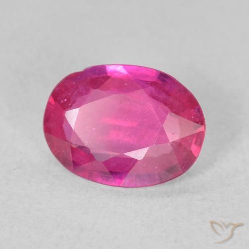 Rubí Medium Dark-Pink natural de 1.16 ct, Ovalada, VS