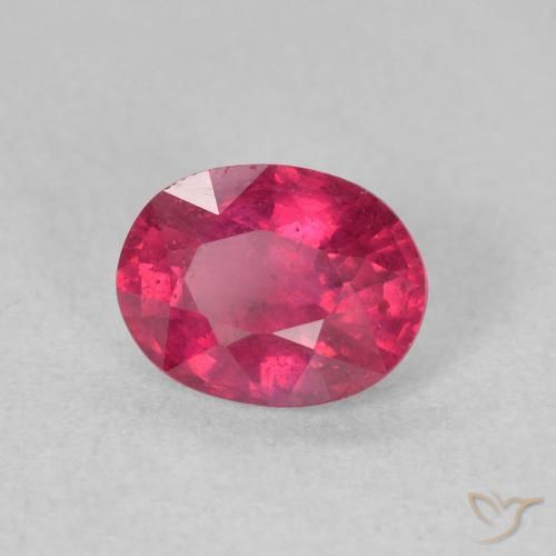 Rubí Rojo claro natural de 1.66 ct, Ovalada, VS