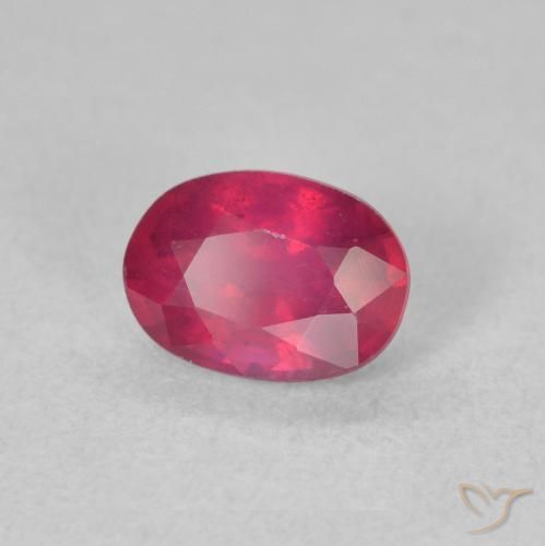 Rubí Rosado rojizo natural de 1.34 ct, Ovalada, VS