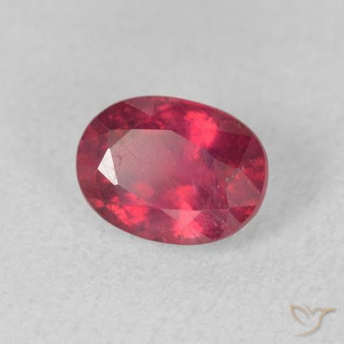 Rubí Rosado rojizo intenso natural de 1.20 ct, Ovalada, VS