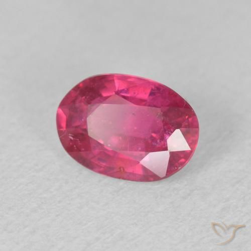 Rubí Rojo claro natural de 0.98 ct, Ovalada, VS
