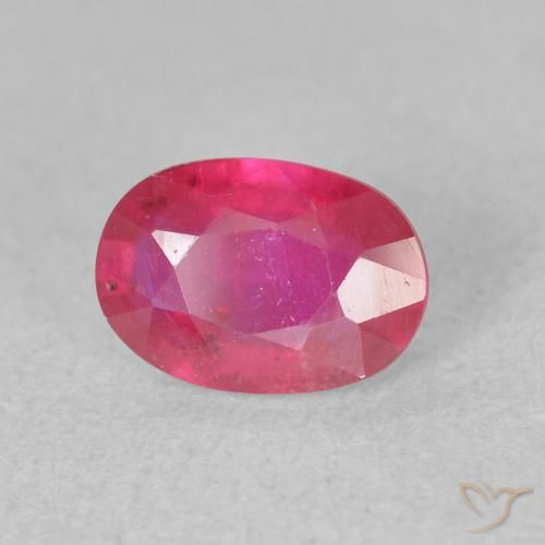 Rubí Rojo claro natural de 1.01 ct, Ovalada, VS