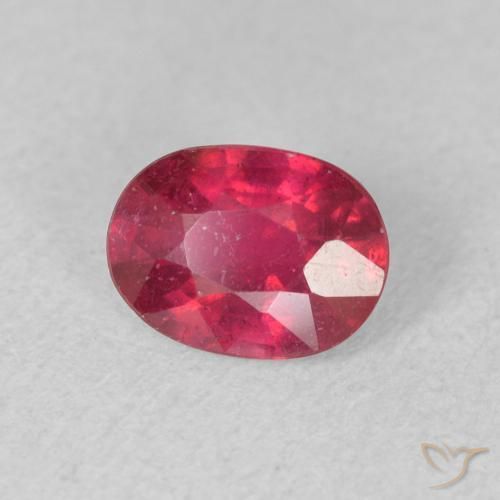 Rubí Rojo claro natural de 0.99 ct, Ovalada, VS