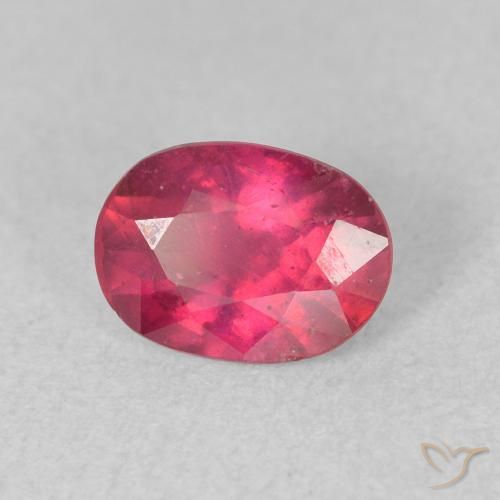 Rubí Rojo rosado natural de 1.08 ct, Ovalada, VS