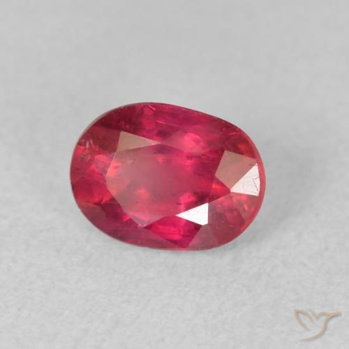 Rubí Rojo rosado natural de 1.13 ct, Ovalada, VS