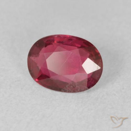 Rubí Rojo mermelada natural de 0.85 ct, Ovalada, VS