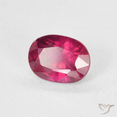 Rubí Rojo claro natural de 1.29 ct, Ovalada, VS