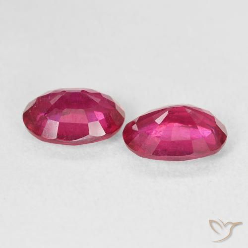 Gemas de Rubí Rojo claro natural de 3.09 ct, Ovalada, VS
