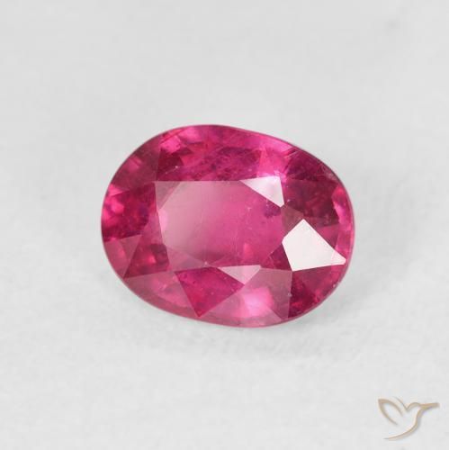 Rubí Rojo claro natural de 1.59 ct, Ovalada, VS