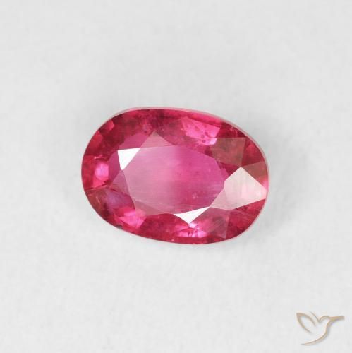 Rubí Rojo rosado natural de 1.17 ct, Ovalada, VS