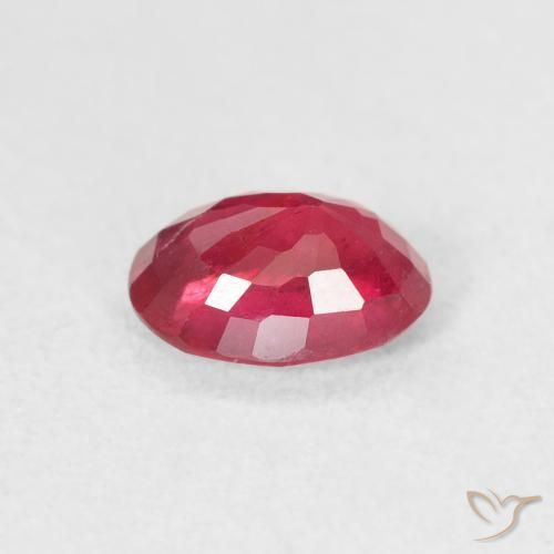Rubí Carmesí intenso natural de 1.11 ct, Ovalada, VS