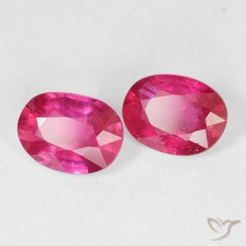 Gemas de Rubí Medium Dark-Pink natural de 3.10 ct, Ovalada, VS