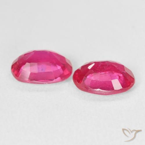 Gemas de Rubí Medium Dark-Pink natural de 3.10 ct, Ovalada, VS