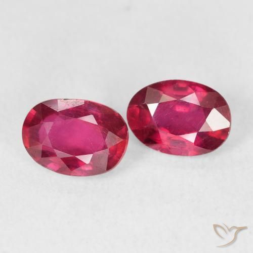Gemas de Rubí Carmesí intenso natural de 2.03 ct, Ovalada, VS