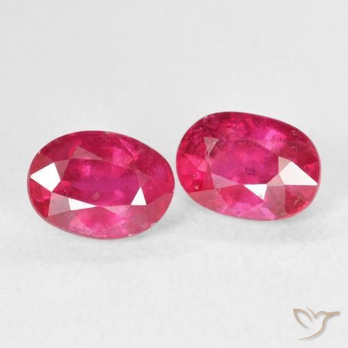 Gemas de Rubí Medium Dark-Pink natural de 2.82 ct, Ovalada, VS