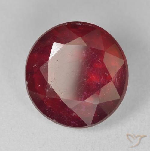 Rubí Rojo vino natural de 12.44 ct, Redondo, VS-SI