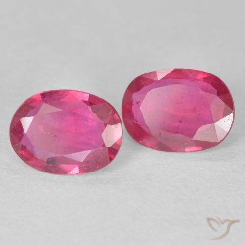 Gemas de Rubí Rojo medio natural de 2.71 ct, Ovalada, VS-SI