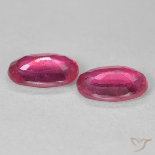 Gemas de Rubí Rojo medio natural de 2.71 ct, Ovalada, VS-SI