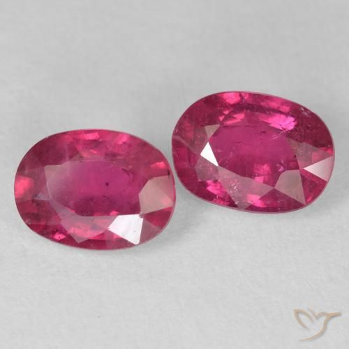 Gemas de Rubí Rojo rosado natural de 3.58 ct, Ovalada, VS-SI