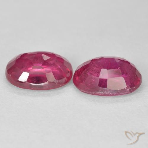 Gemas de Rubí Rojo rosado natural de 3.58 ct, Ovalada, VS-SI