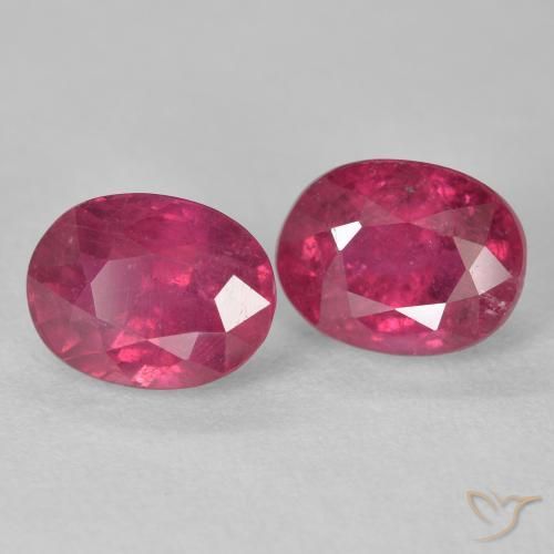 Gemas de Rubí Rojo rosado natural de 4.77 ct, Ovalada, VS-SI