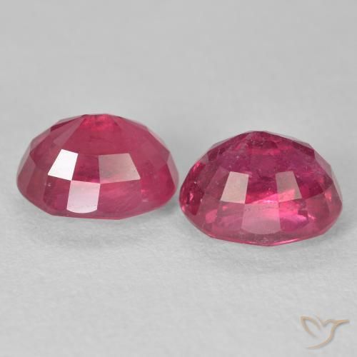 Gemas de Rubí Rojo rosado natural de 4.77 ct, Ovalada, VS-SI